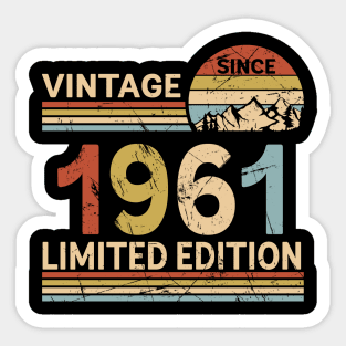 Vintage Since 1961 Limited Edition 62nd Birthday Gift Vintage Men's Sticker